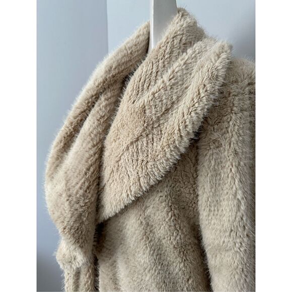 One Teaspoon The Wonderland Wide Collar Faux Fur Long Line Coat Medium $278 - Picture 13 of 15